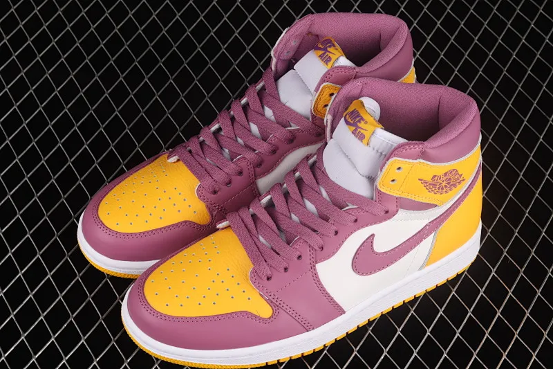 All categories Air Jordan Jordan series basketball shoes Air Jordan 1 High X version Air Jordan High OG "Brotherhood" AJ1 Joe 1 White Purple Gold Brotherhood 555088-706